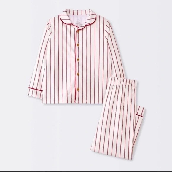 cloud island Other - Cloud Island Kids Pajama Set - White with Red Stripes
